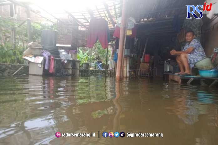 Banjir Masih Tinggi, Warga Tambakrejo Semarang Mengungsi di Kantor Kelurahan dan Musala